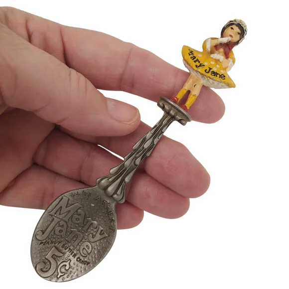 Vntg Franklin Mint "Mary Jane" Peanut Butter Candy Country Store Pewter Spoon - Picture 1 of 11